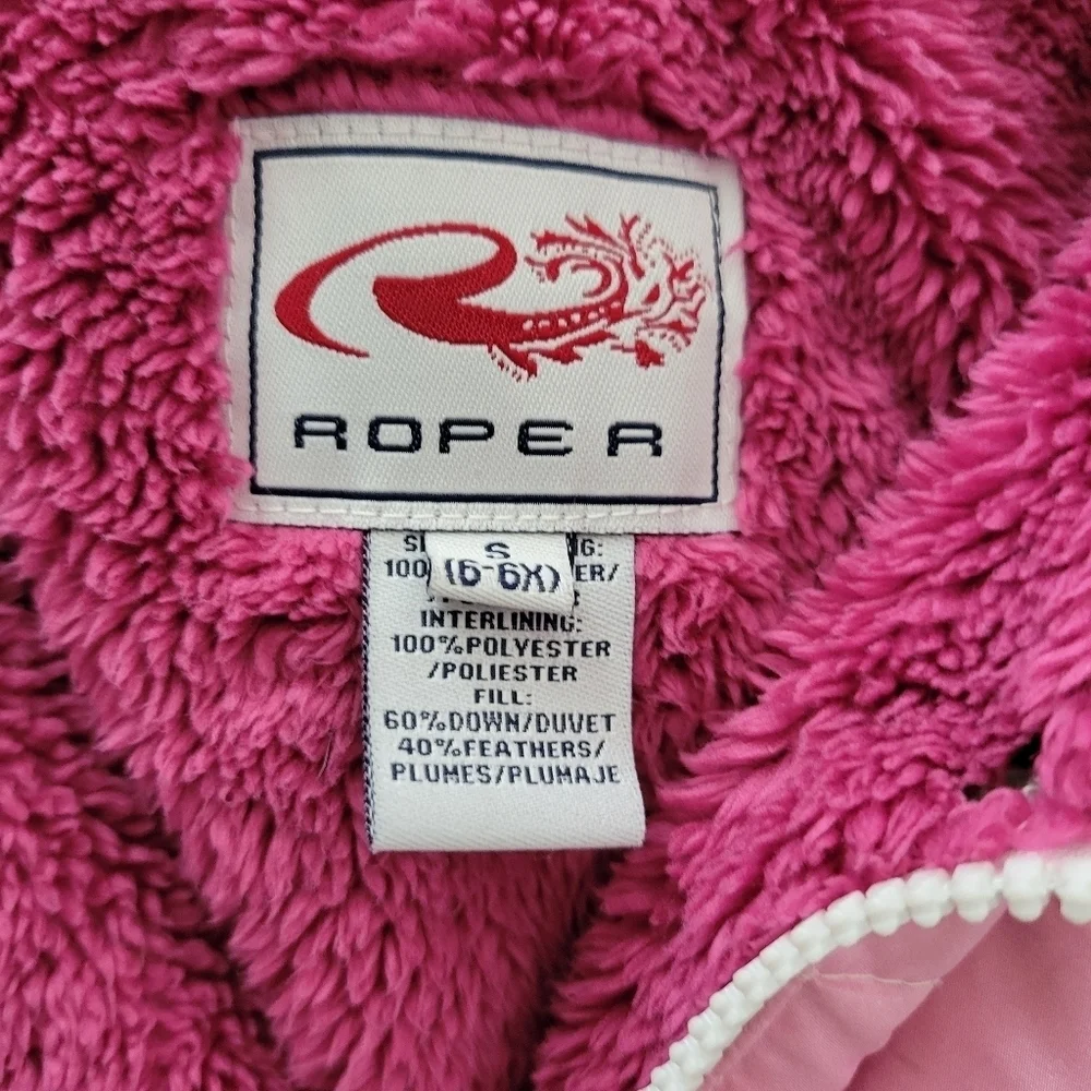 Roper Little Girls Small 6-6X Ombre Pink Vest Quilted Puffer Down Feather Warm